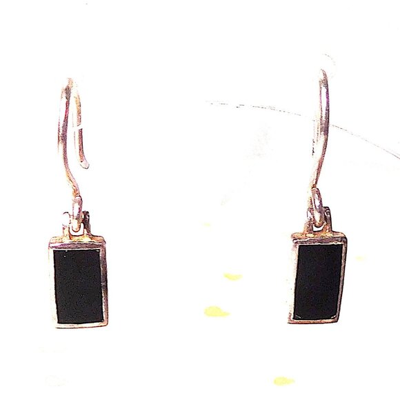 Sterling Silver and Onyx Dangle Earrings - Picture 1 of 2